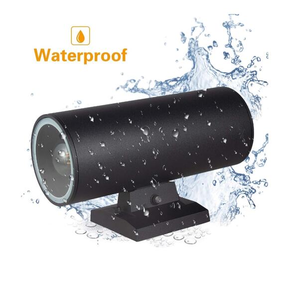 Outdoor Wall Light w/ Dusk to Dawn Sensor Up Down Fixture Black - Picture 6 of 7